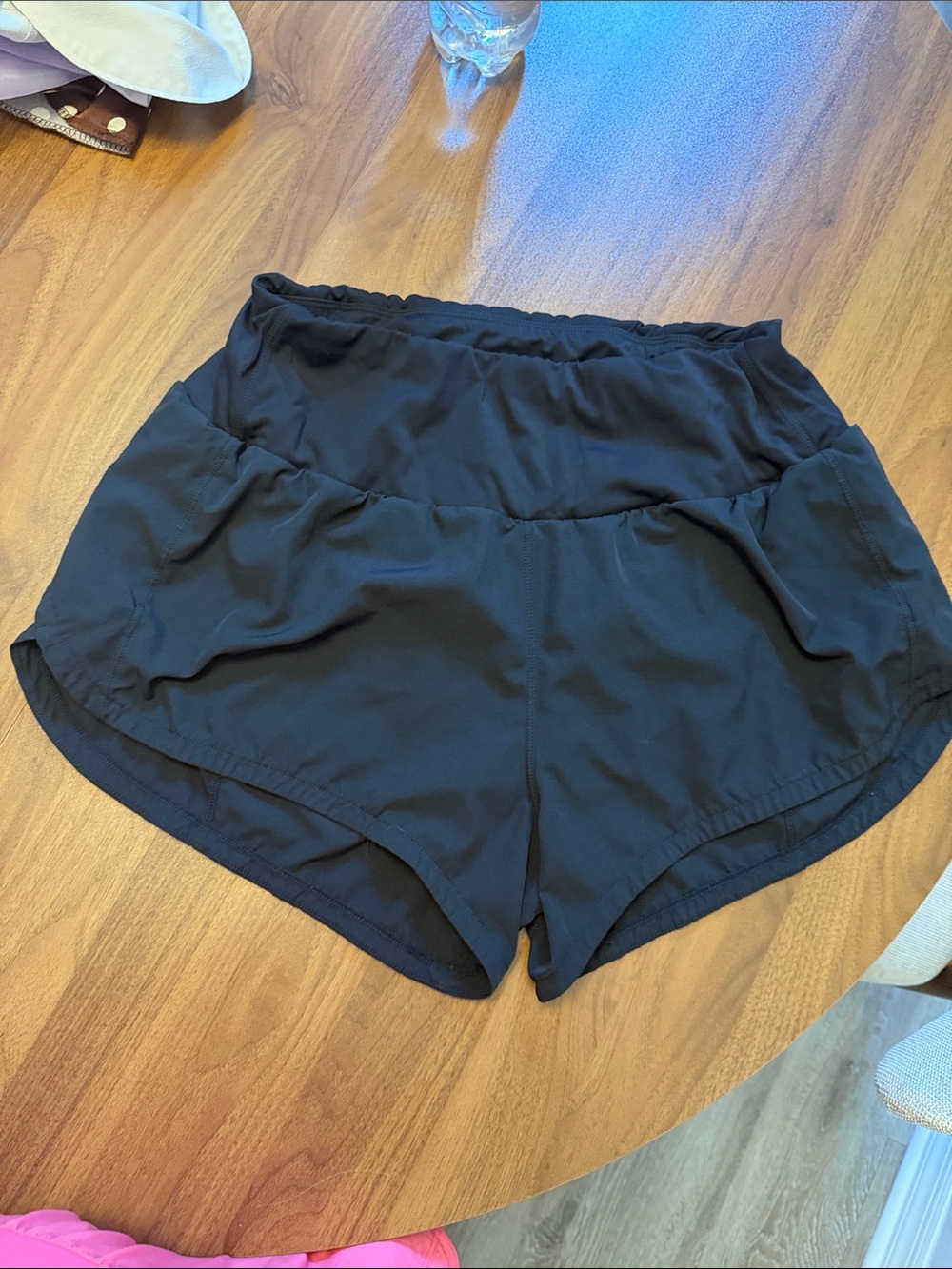 Women's Black Athletic Shorts with High-Waist Comfort